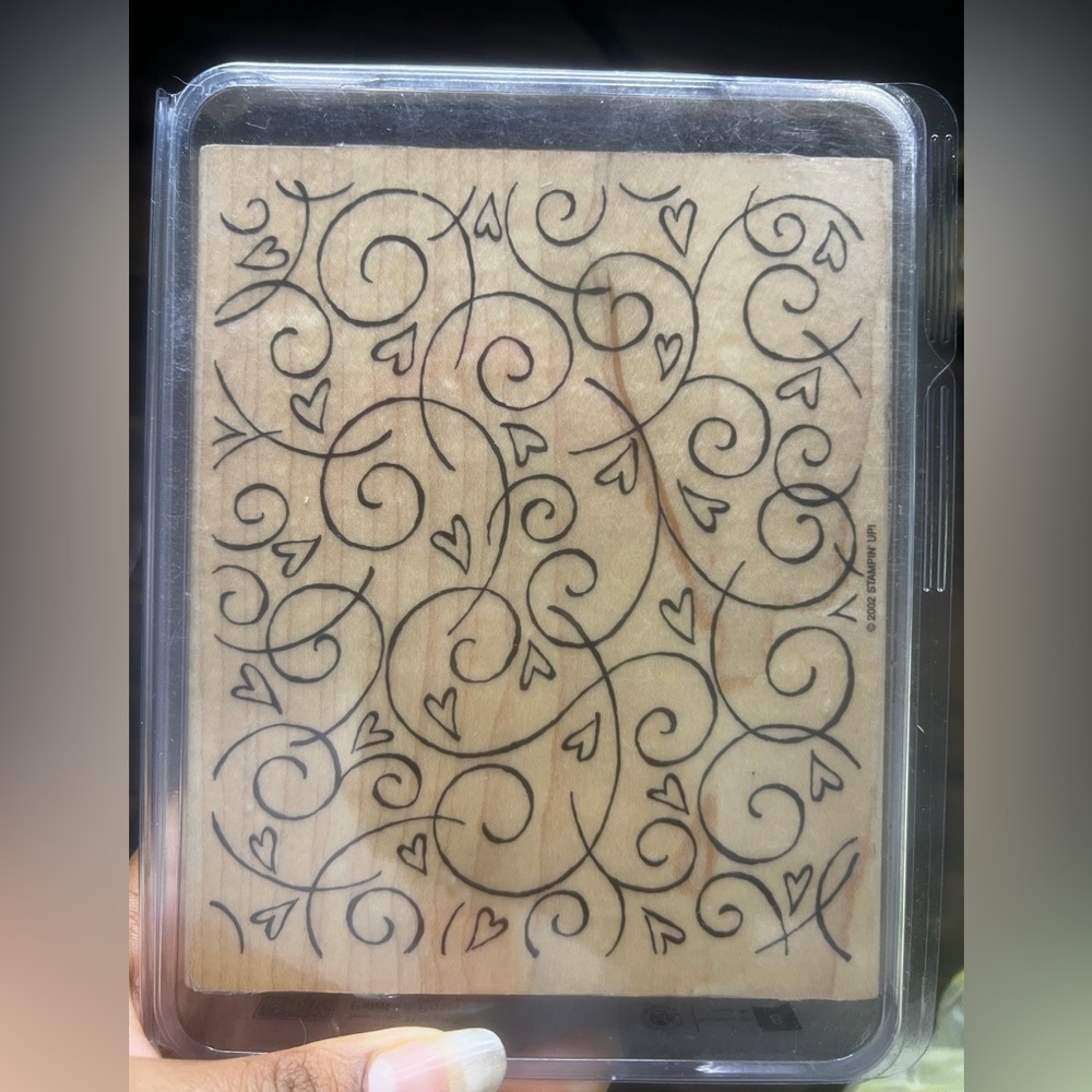Stampin Up Wooden Stamps Heart and Swirl Design
